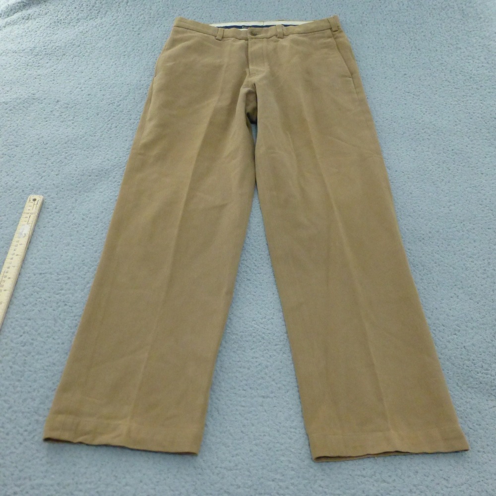 Brooks Brothers Hudson Chinos Pants Mens 36x34 Tan 100% Cotton Twill